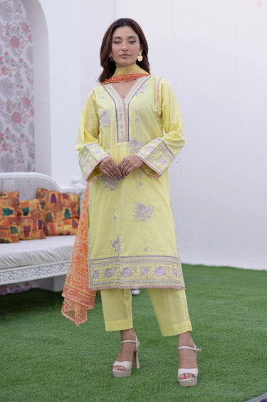 3 Piece - Dobby Embroidered Suit