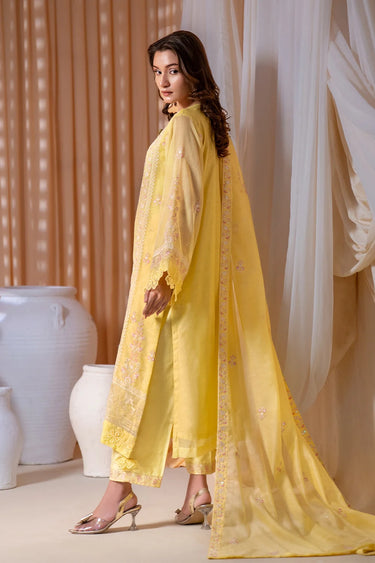 3-Piece Embroidered Khaddi Net Suit