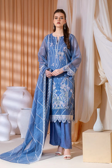 3-Piece Embroidered Khaddi Net Suit