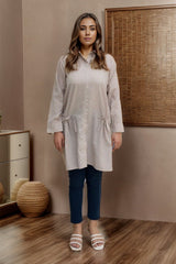1 Pc Printed Yarn Dyed Stitched Shirt - Prime Point Store