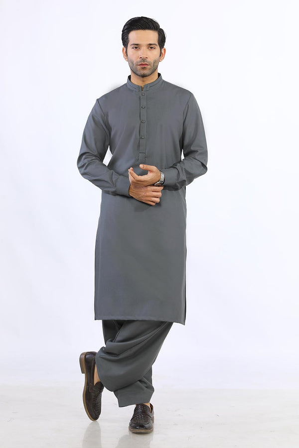 Grey Wash & Wear Shalwar Kameez - Prime Point Store