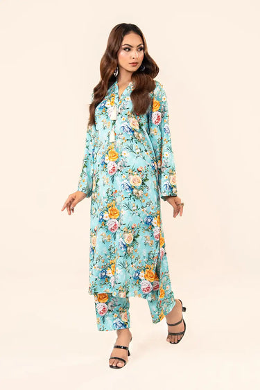 2 Piece - Printed Linen Suit