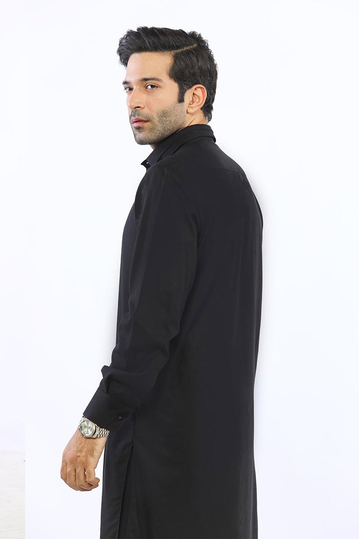 Black Texture Wash & Wear Shalwar Kameez - Prime Point Store