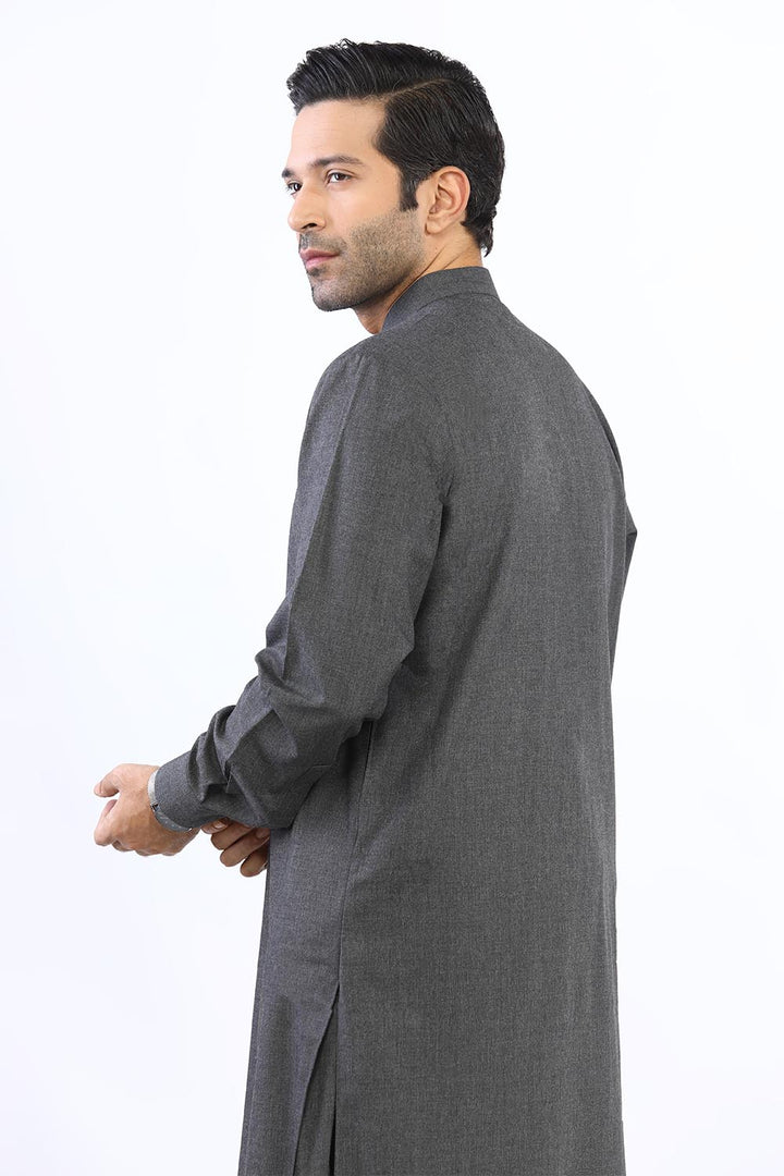 Dark Grey Wash & Wear Shalwar Kameez - Prime Point Store