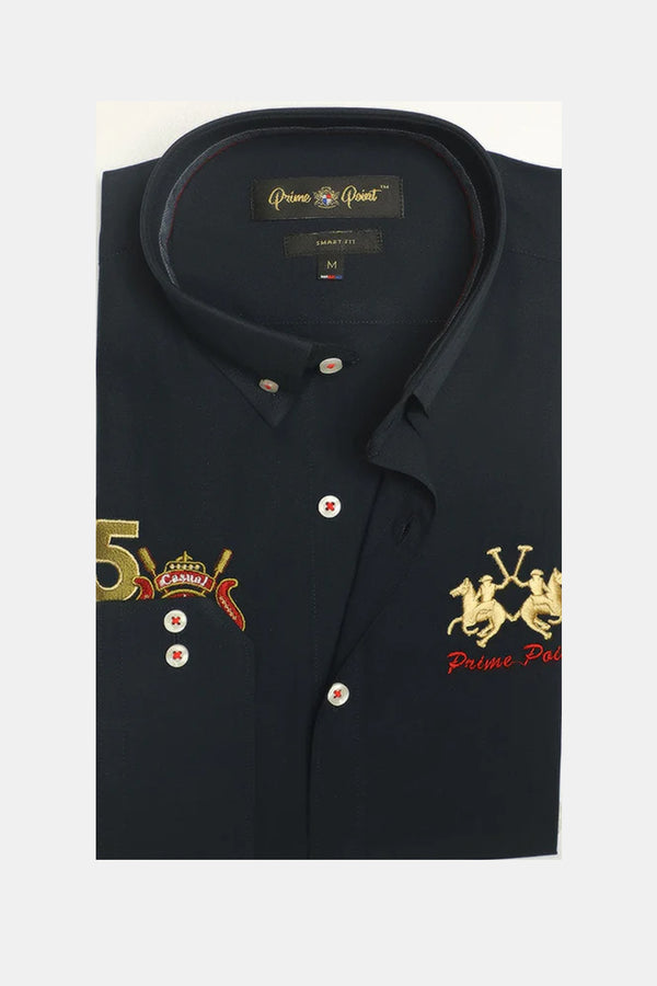 Black Plain Casual Shirt For Men - Prime Point Store