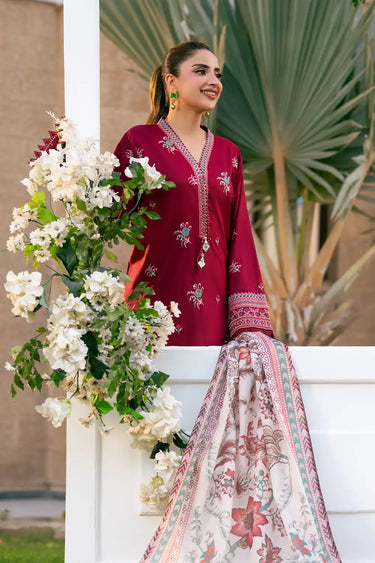 3 Piece - Embroidered Cambric Suit