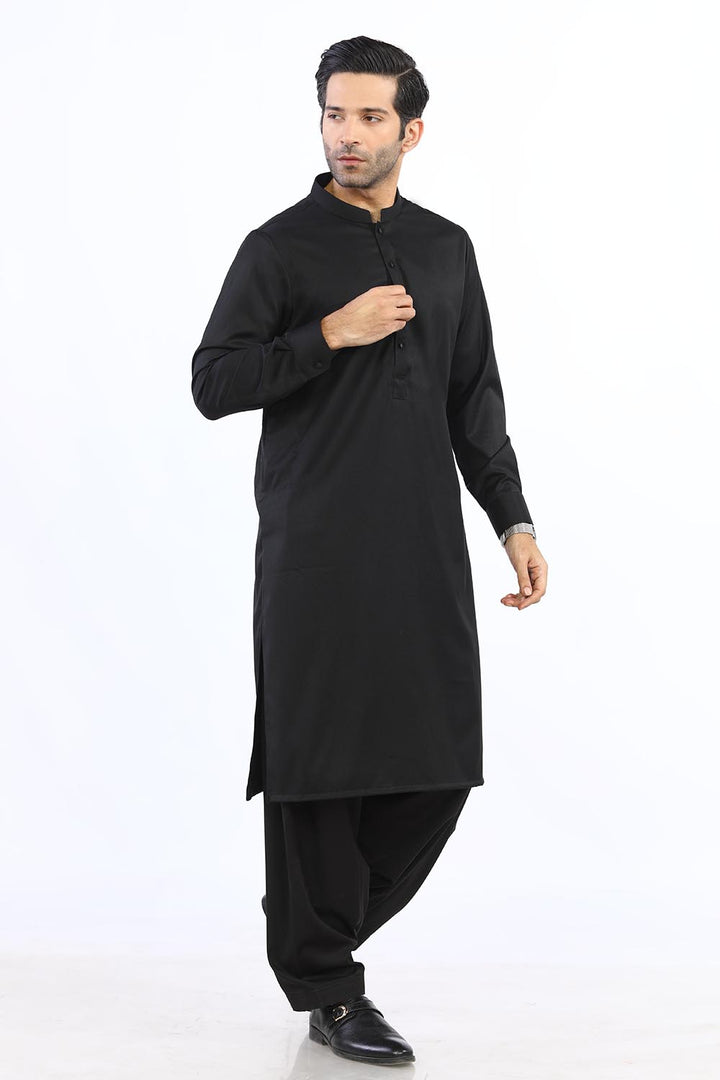 Black Cotton Mix Shalwar Kameez - Prime Point Store