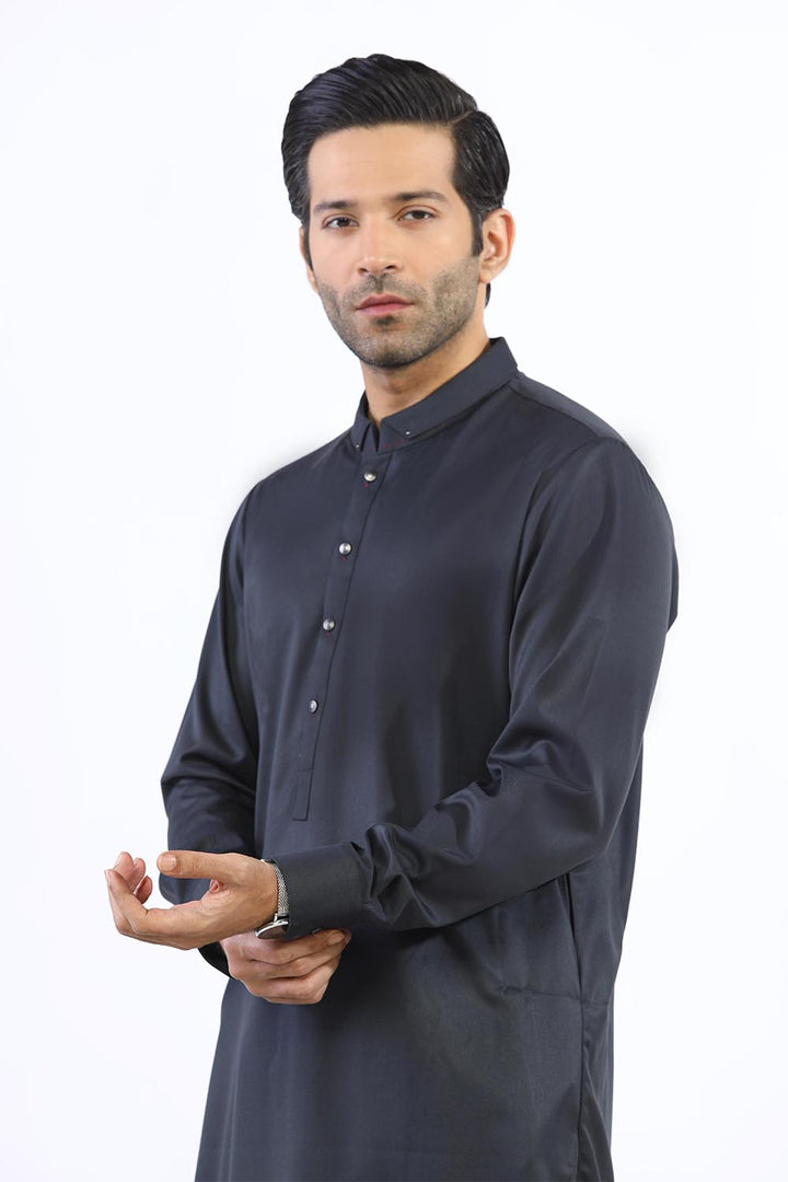 Dark Grey Wash & Wear Shalwar Kameez - Prime Point Store