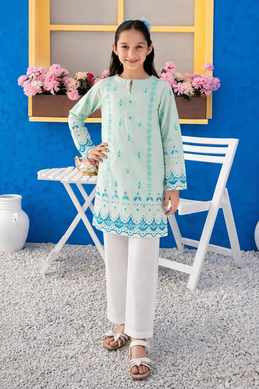 1 Piece - Embroidered Cambric Shirt