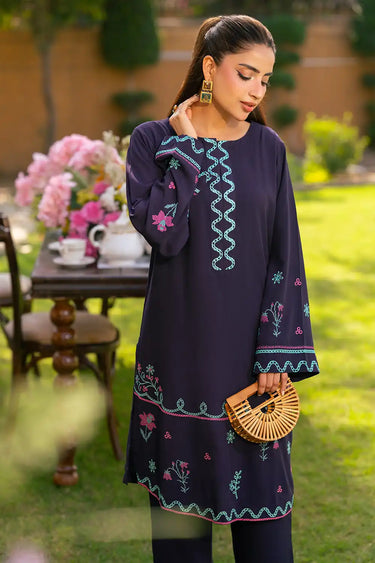 2 Piece - Embroidered Linen Suit
