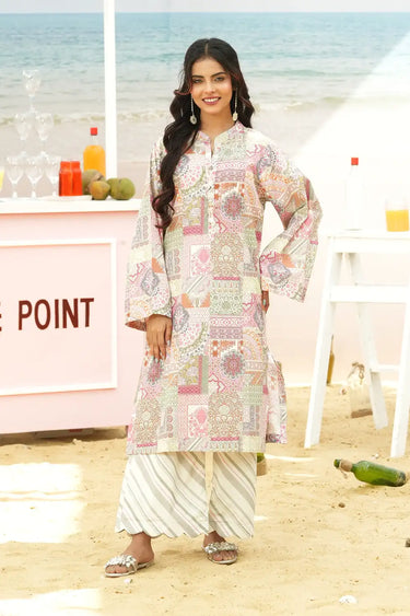 2 Piece - Printed Cotton Lawn Suit