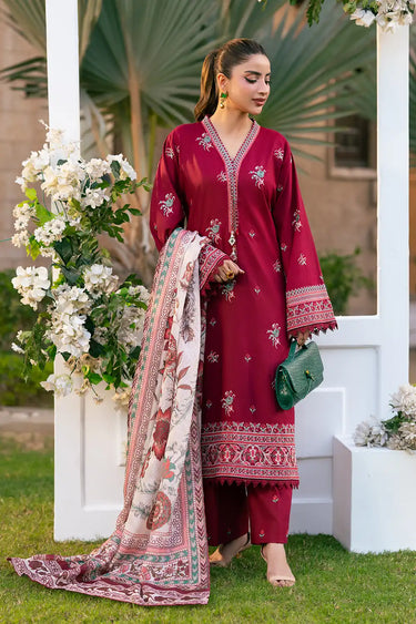 3 Piece - Embroidered Cambric Suit