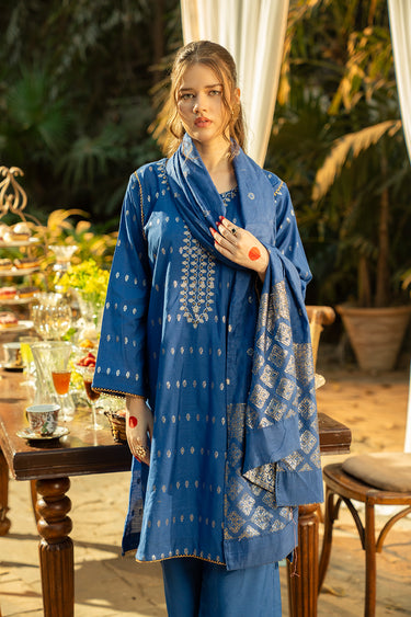 3 Piece - Embroidered Jacquard Suit