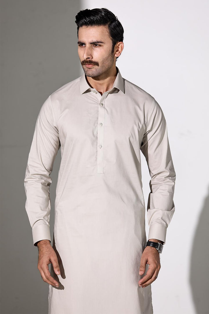 Beige Blended Casual Shalwar Kameez For Men - Prime Point Store