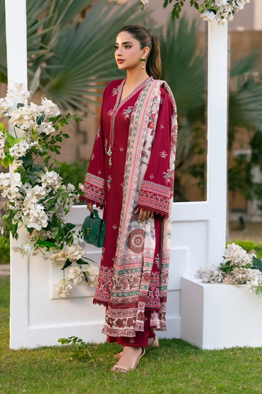 3 Piece - Embroidered Cambric Suit