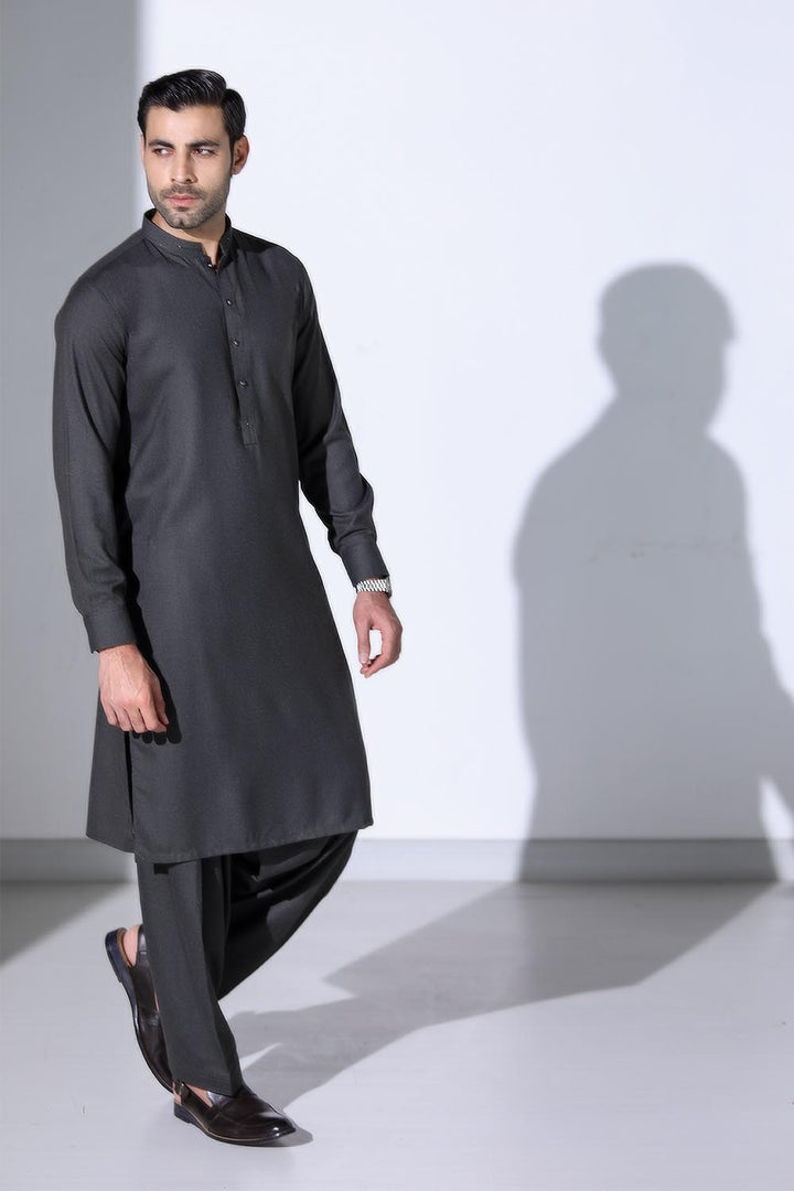 Dark Green Blended Casual Shalwar Kameez For Men - Prime Point Store