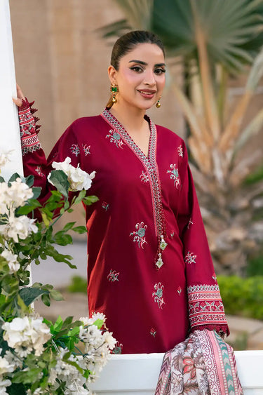 3 Piece - Embroidered Cambric Suit