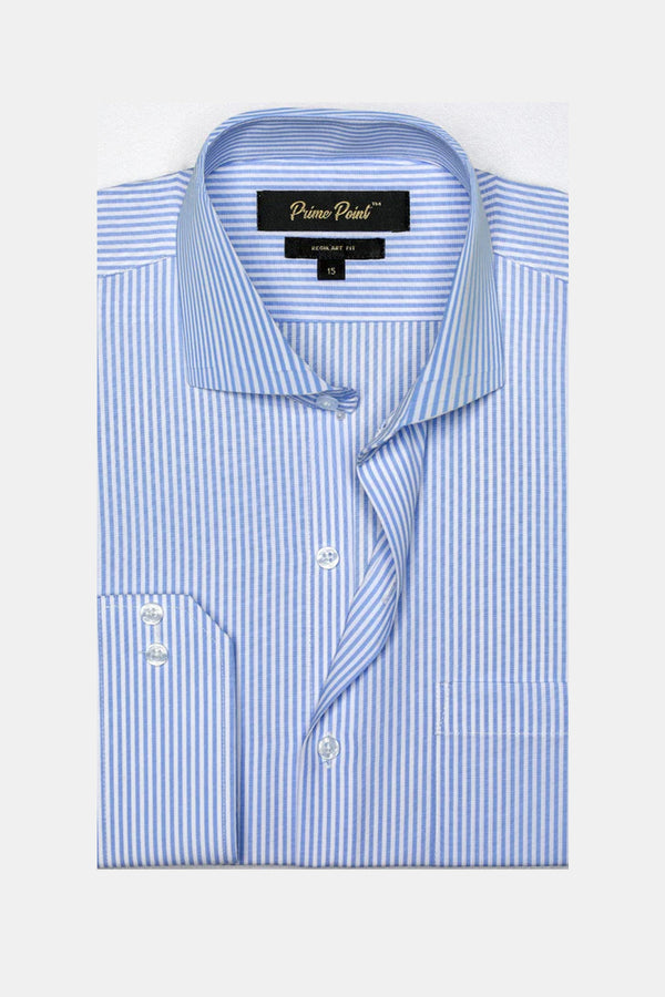 Blue Stripe Formal Shirt For Men - Prime Point Store
