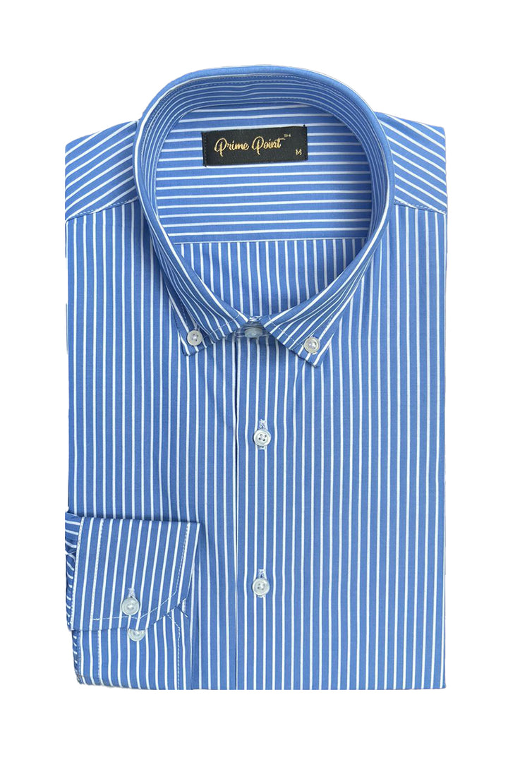 Blue Pinstripe Formal Shirt - Prime Point Store