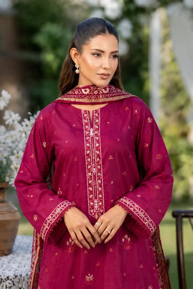 3 Piece - Embroidered Cambric Suit