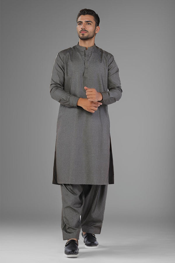 Light Brown Blended Casual Shalwar Kameez For Men - Prime Point Store