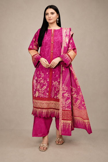 3 Piece - Printed Karandi Suit