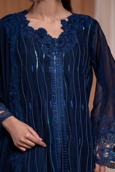 3-Piece Embroidered Chiffon Suit