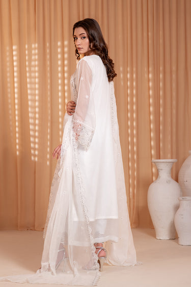 3-Piece Embroidered Chiffon Suit