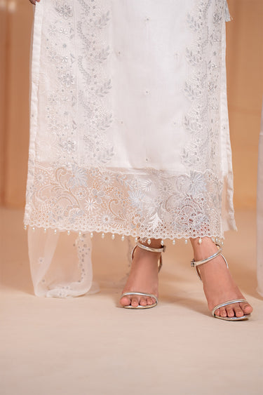 3-Piece Embroidered Chiffon Suit