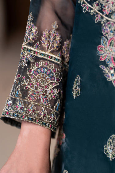 3 Piece - Embroidered Organza Suit