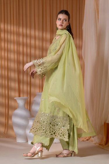 3-Piece Embroidered Chiffon Suit