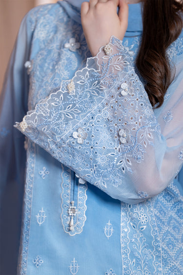 3-Piece Embroidered Chiffon Suit