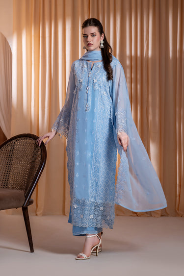 3-Piece Embroidered Chiffon Suit
