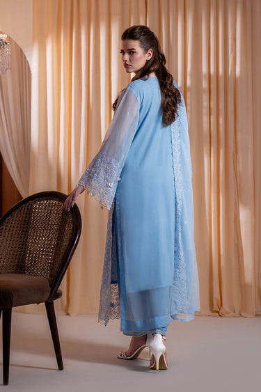 3-Piece Embroidered Chiffon Suit