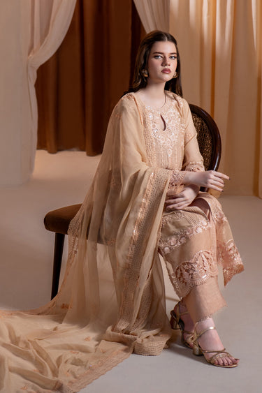 3-Piece Embroidered Chiffon Suit