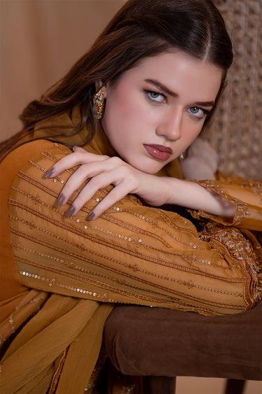 3-Piece Embroidered Chiffon Suit