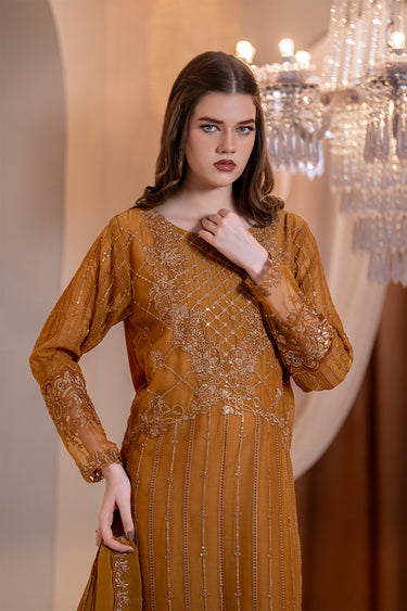 3-Piece Embroidered Chiffon Suit