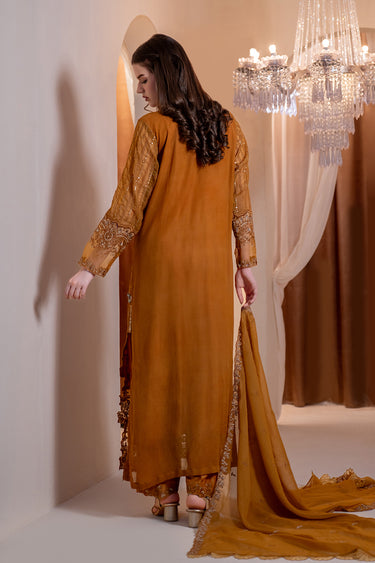 3-Piece Embroidered Chiffon Suit