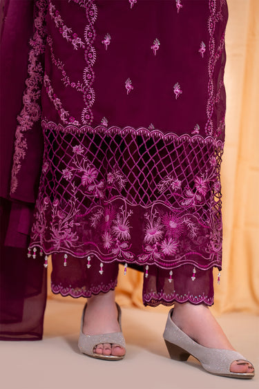 3-Piece Embroidered Chiffon Suit