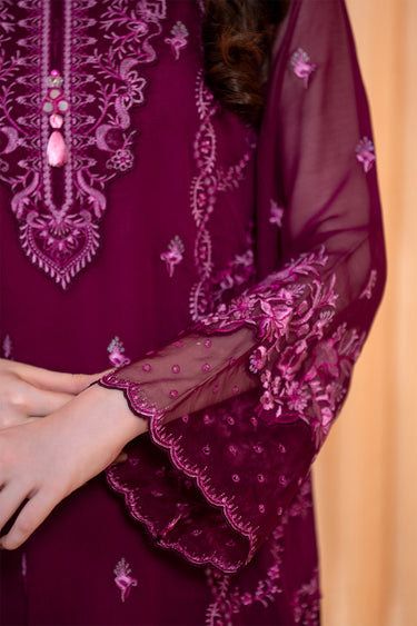 3-Piece Embroidered Chiffon Suit