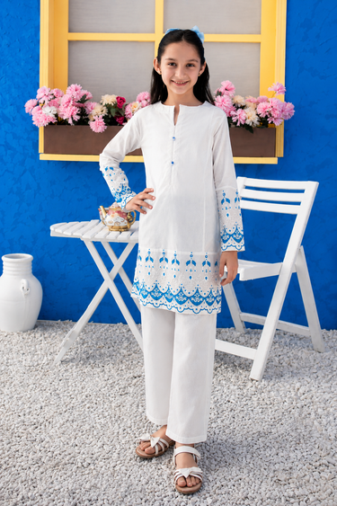 1 Piece - Embroidered Cambric Shirt