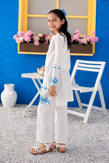 1 Piece - Embroidered Cambric Shirt