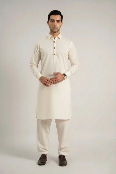 Men's Blended Kameez Shalwar – CREAM