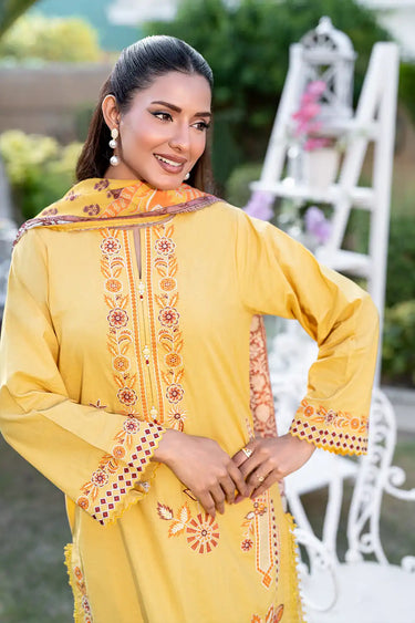 3 Piece - Embroidered Cambric Suit