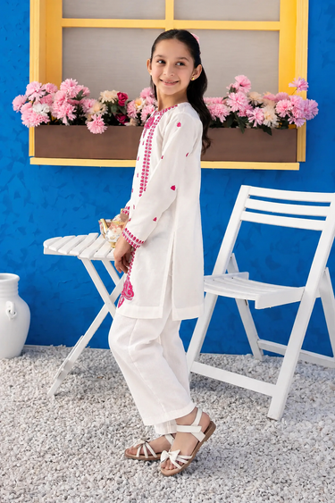 1 Piece - Embroidered Cambric Shirt