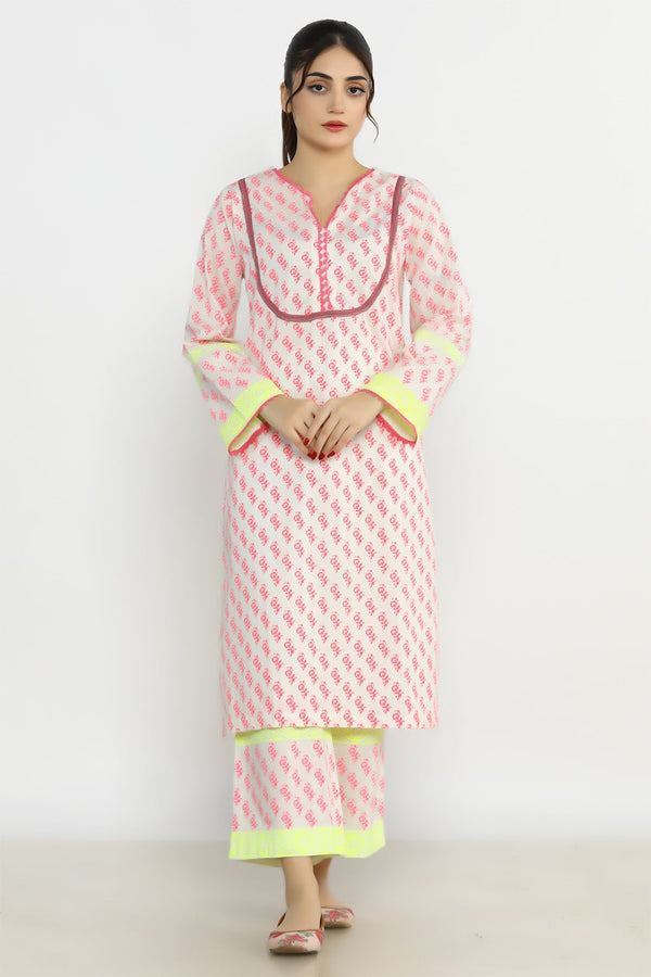 2 Pc Block Printed Stitched Suit - Prime Point Store