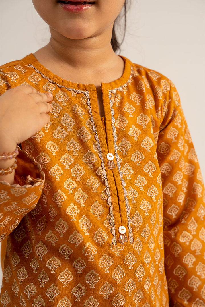 2 Pc Cambric Block Print Suit For Girl - Prime Point Store