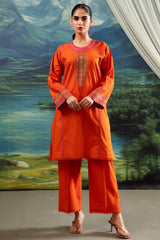 2 Pc Cambric Dyed Embroidered Stitched Suit - Prime Point Store