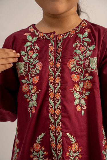 2 Pc Cambric Dyed Embroidered Suit For Girl - Prime Point Store