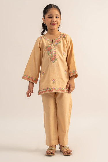 2 Pc Cambric Dyed Embroidered Suit For Girl - Prime Point Store